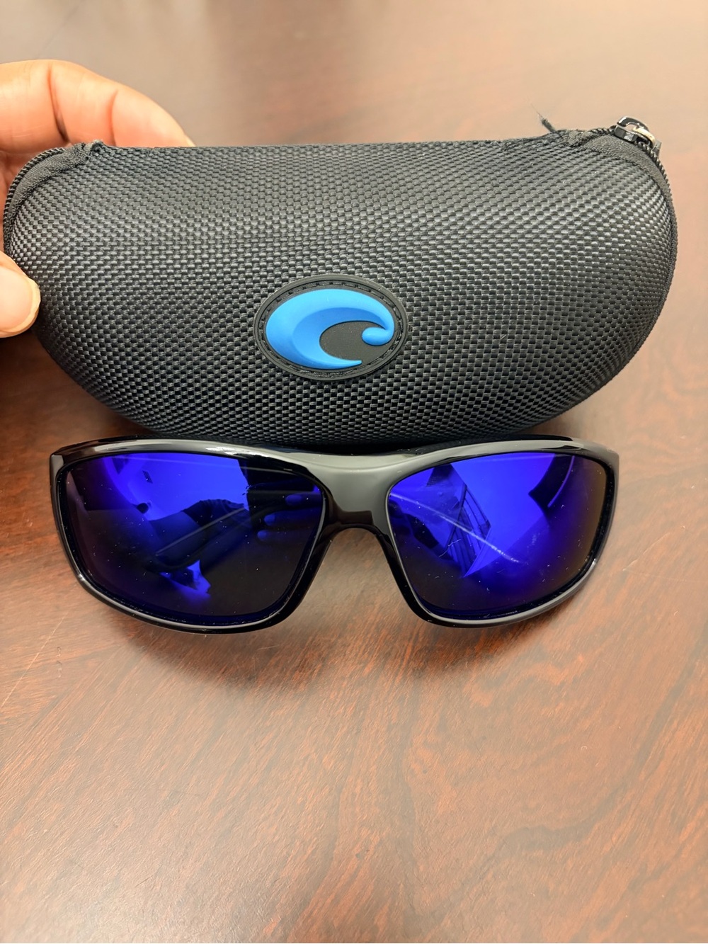 Costa Black Gloss Wrap Sunglasses